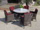 Plastic Rattan Garden Dining Sets , Strong Brown Dining Table Set